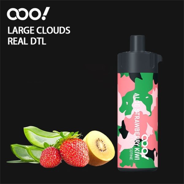 OOO! 12000 Züge ALOE STRAWBERRY KIWI DTL/DL Einweg E-Zigarette Vape POD 20ml wiederaufladbare einstellbare Luftströme